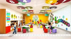 a group of kids in a classroom